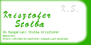 krisztofer stolba business card